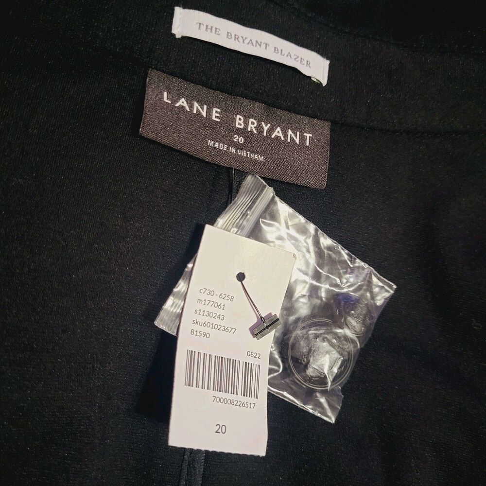 Lane Bryant The Bryant Blazer in Black Ponte Knit NEW Military Buttons Size 20 - Picture 2 of 13